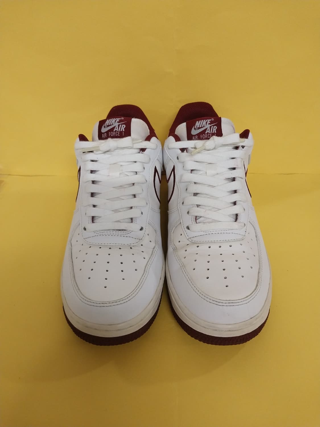 남성 나이키 에어포스1 07 레더 팀 레드 운동화 (255) 상품이미지2