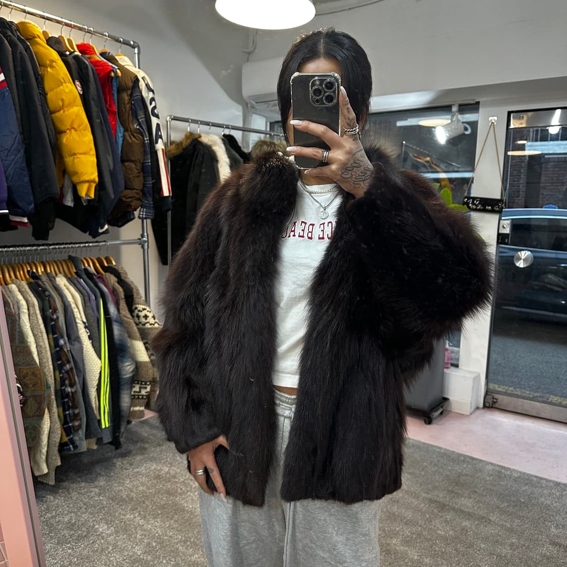 브라운 사가폭스 퍼자켓(태현모피)L 상품이미지2