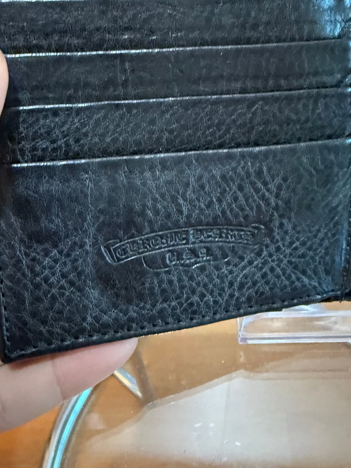 크로스 볼 버튼 레더 월렛 상품이미지4