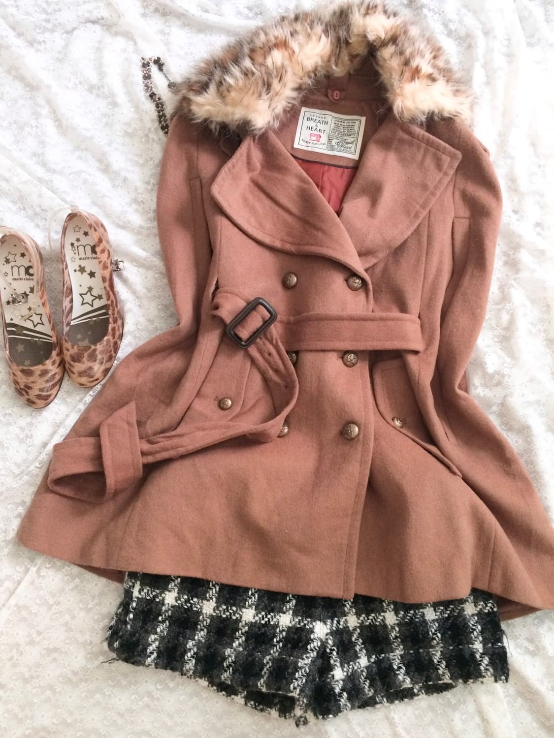 JPN brand ギャル fur cape blet coat 상품이미지1