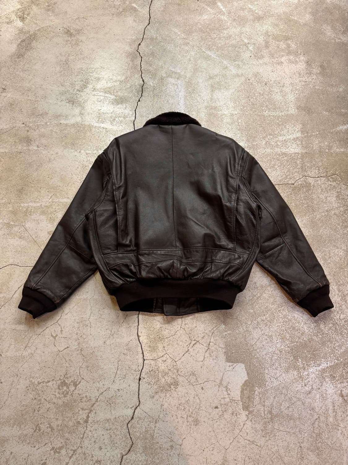 90s Airborne 라이닝 레더 플라이트 자켓 상품이미지8