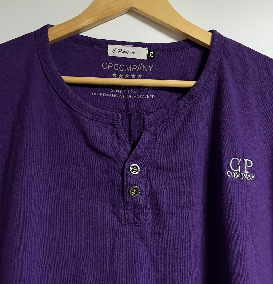 CP컴퍼니 오버핏 퍼플 헨리넥 반팔 티셔츠 3XL 상품이미지3