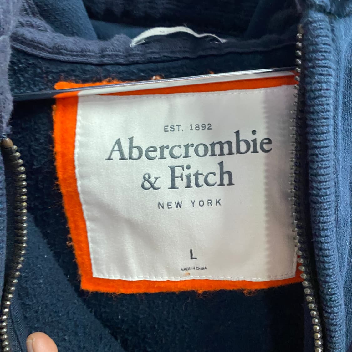 아베크롬비 사슴로고 y2k 네이비 후드집업 B4384 상품이미지7