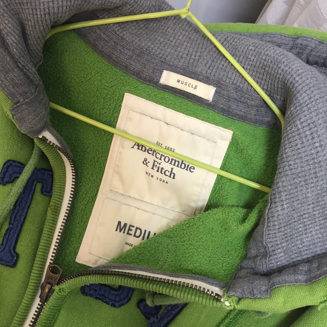 Abercrombie 아베크롬비 그린 기모 후드집업 상품이미지5