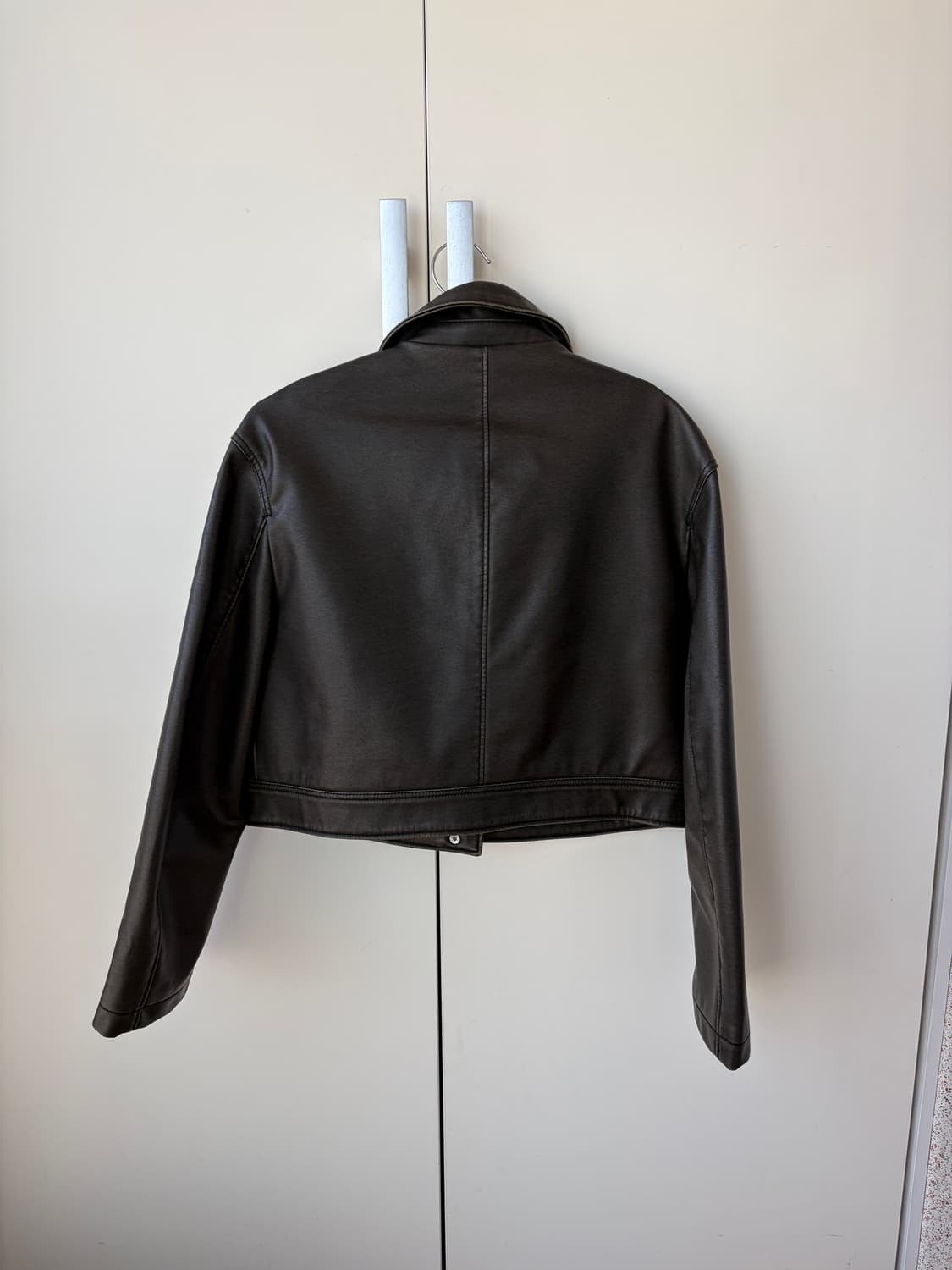 자라 브라운 레더 크롭 자켓 M(미착용) 상품이미지5