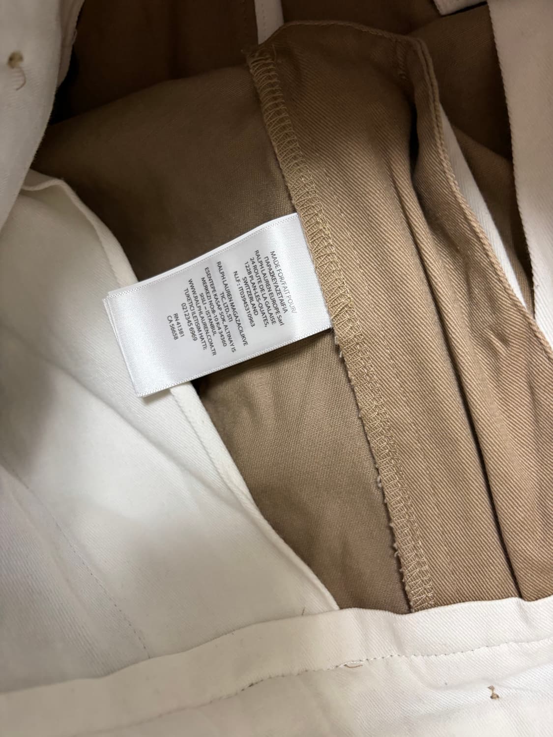 [28]폴로 랄프로렌x빔즈 코튼 트윌 투플리츠 빅치노 팬츠(카멜 베이지) 상품이미지4