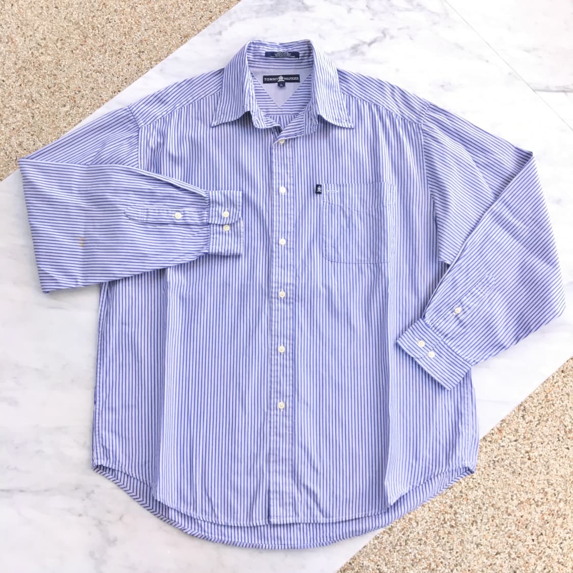 블루 스트라이프 셔츠 남자 110 사이즈 상품이미지3