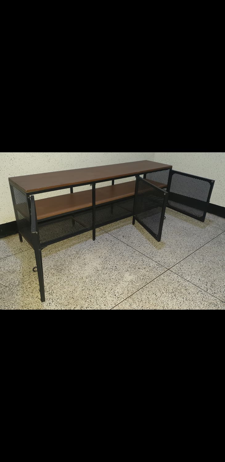 이케아 IKEA 피엘보 철제 원목 3문 선반장 TV장 상품이미지4