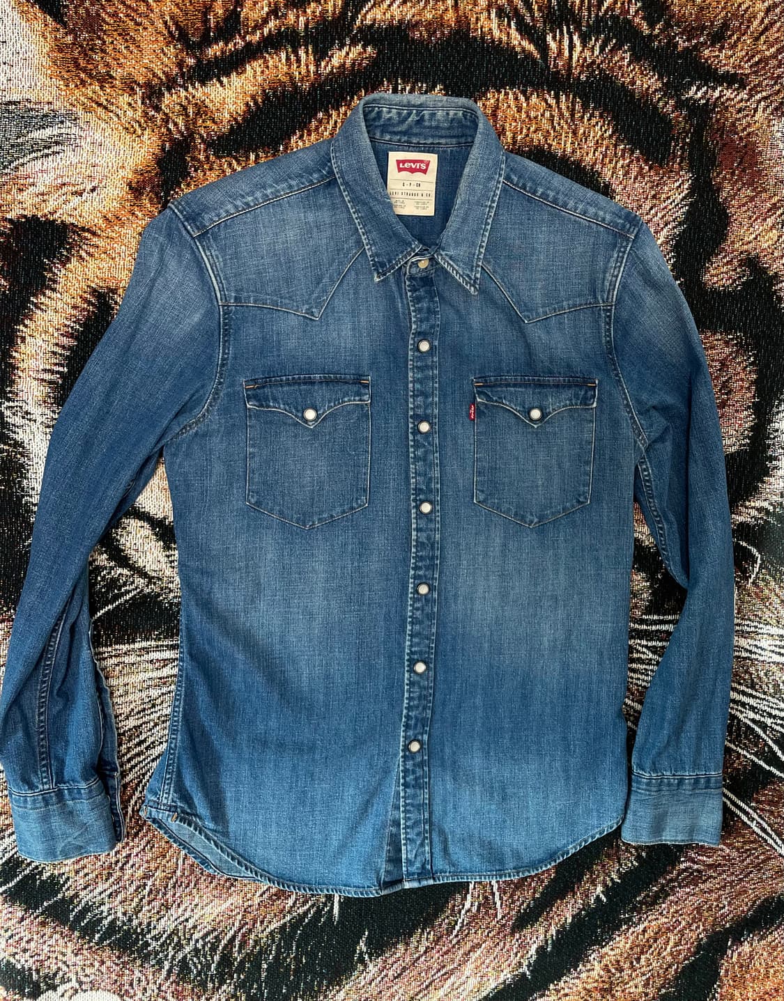 (S) levis 리바이스 투포켓 중청 데님 셔츠 상품이미지6