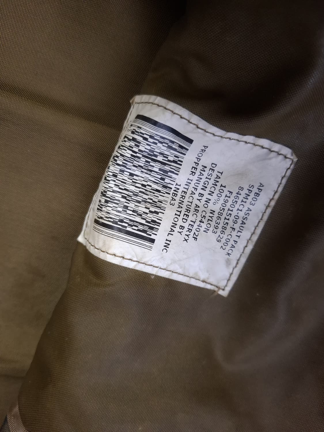오리지날 미국제조 미해병대 X 아크테릭스 일베 어썰트배낭 상품이미지2