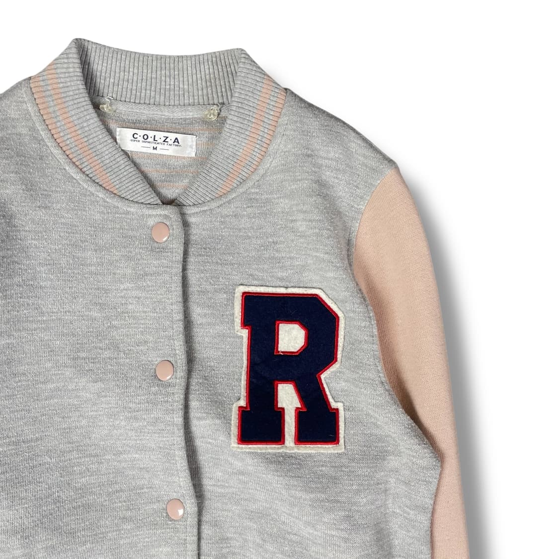 콜자 빅 자수 로고 핑크 바시티 자켓 M 상품이미지3