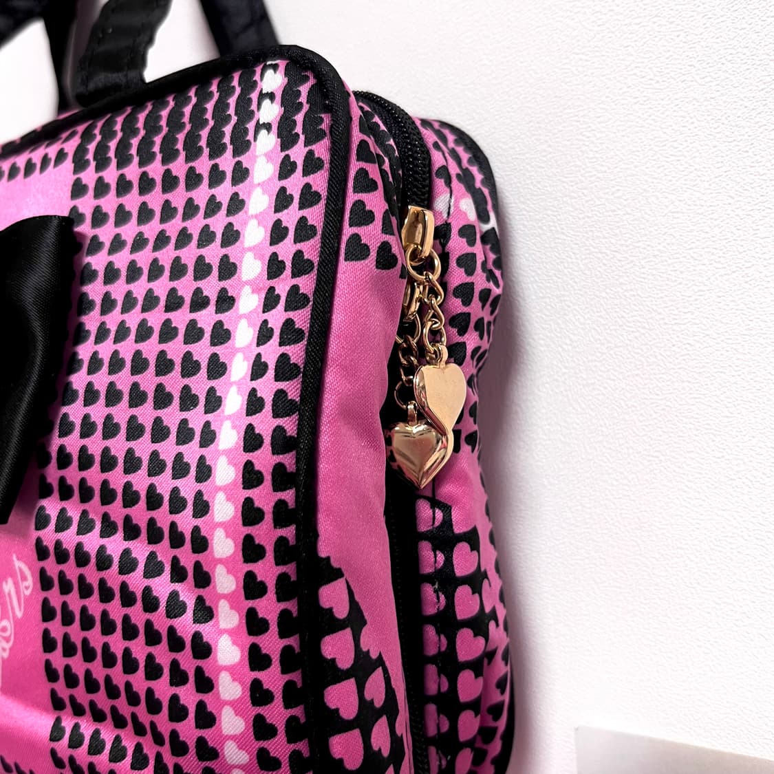 MA*RS마즈 블랙핑크 하트체크 리본 미니백&파우치 히메 오네갸루 핀터 상품이미지3