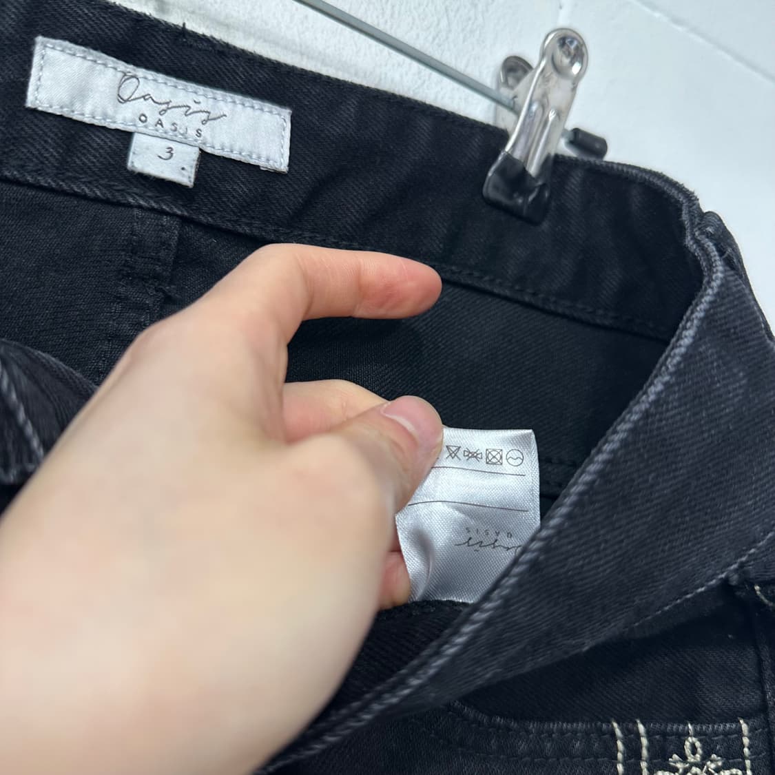 자수 와이드 데님팬츠 상품이미지3