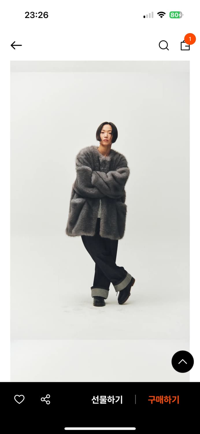 플리즈프로젝트 middle fur jacket gray 새상품 상품이미지2