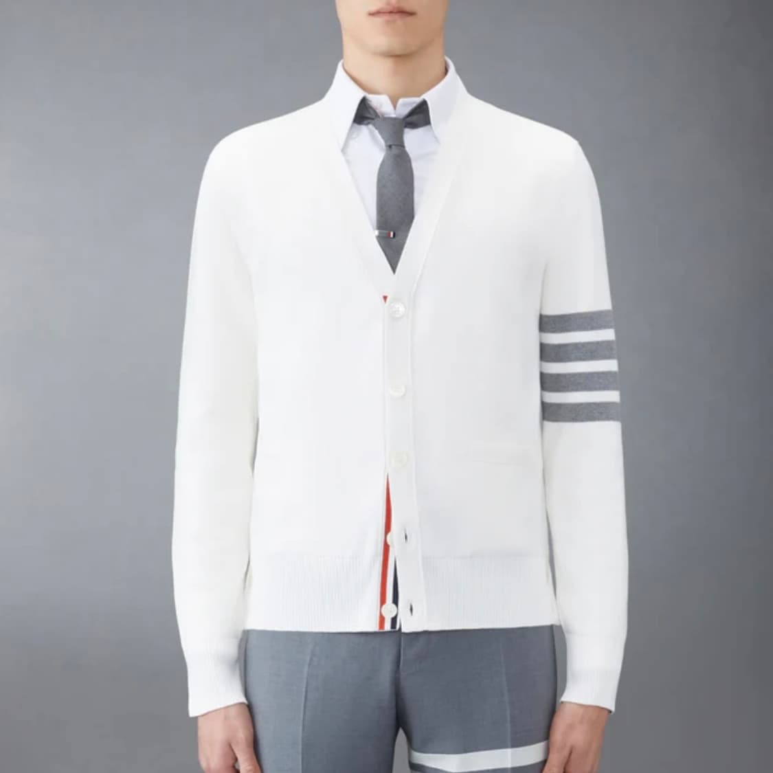 [S+급/1] 톰브라운 사선완장 밀라노스티치 가디건 화이트 상품이미지8