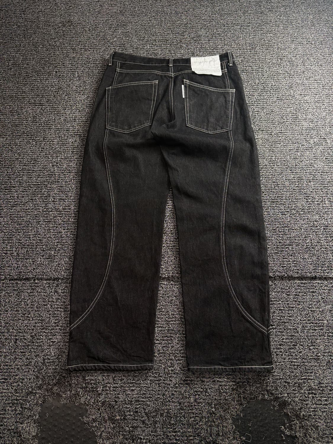 언어펙티드 절개 디테일 와이드 트랙 데님 팬츠 4003 상품이미지4