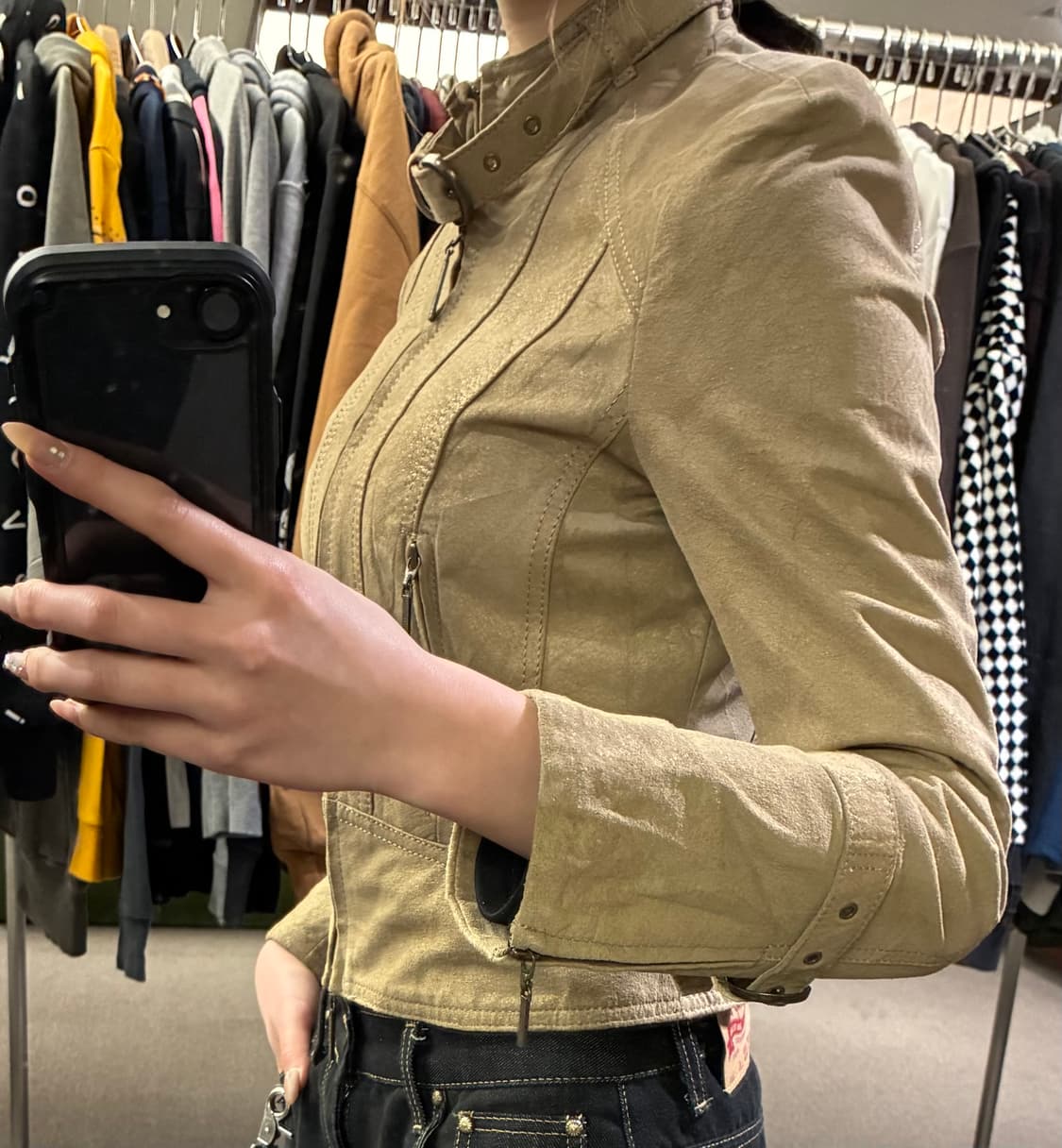 38)Pinky&Dianne 여성 버클 베이지 가죽자켓 상품이미지4