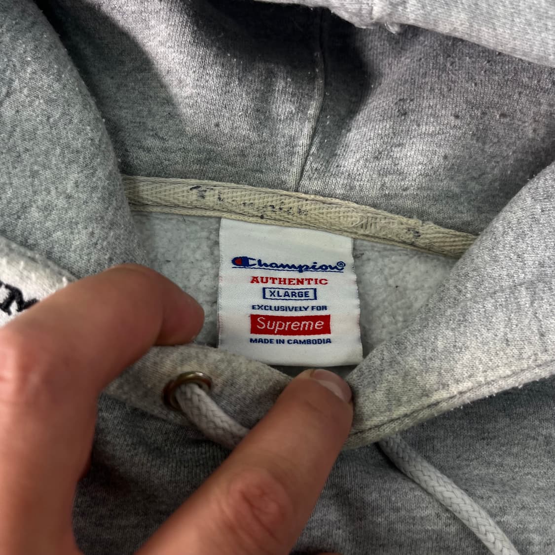 100 슈프림 챔피온 아치 스펠로고 후드티 상품이미지4