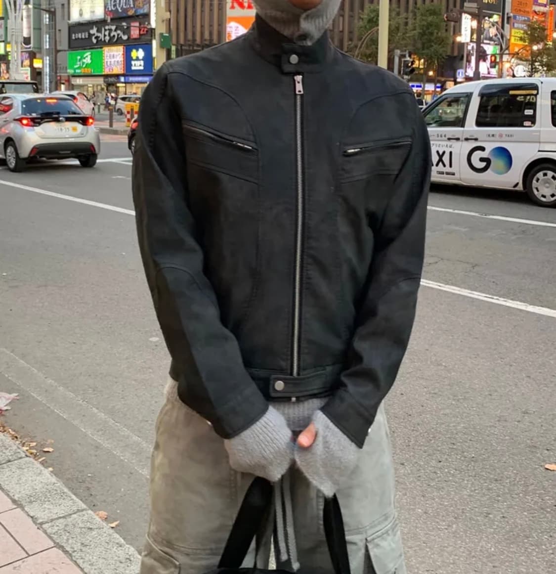 스크레치 바이핑 레더 자켓 상품이미지3