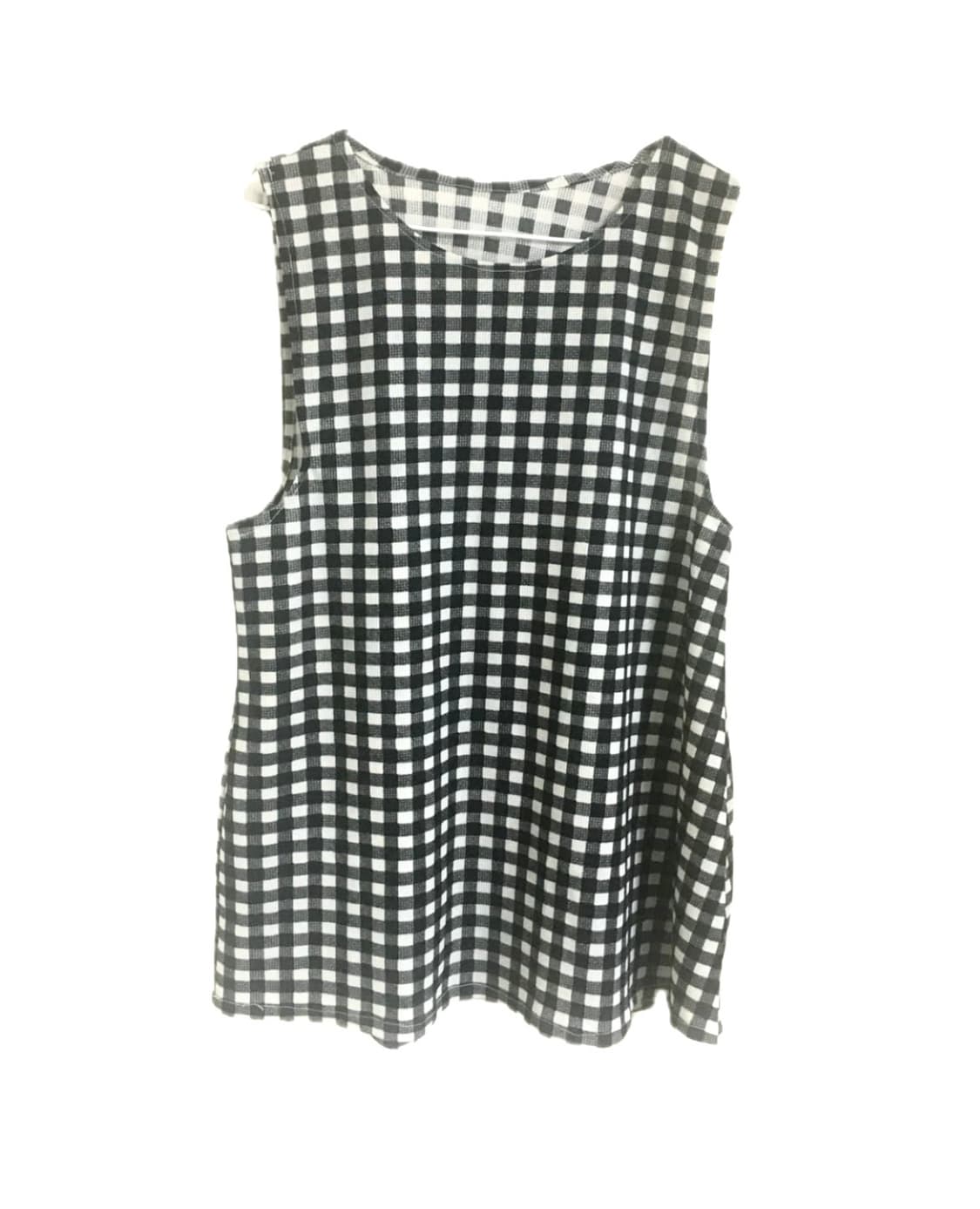 체크 레이어드 빈티지 슬리브리스 상품이미지1