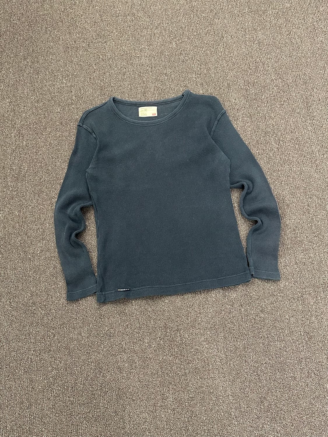 M)에드윈 빈티지 네이비 와플 롱슬리브 상품이미지1