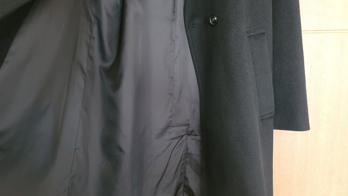 SISLEY | 블랙 모직 롱코트 55 | (모97캐시미어3) 상품이미지9