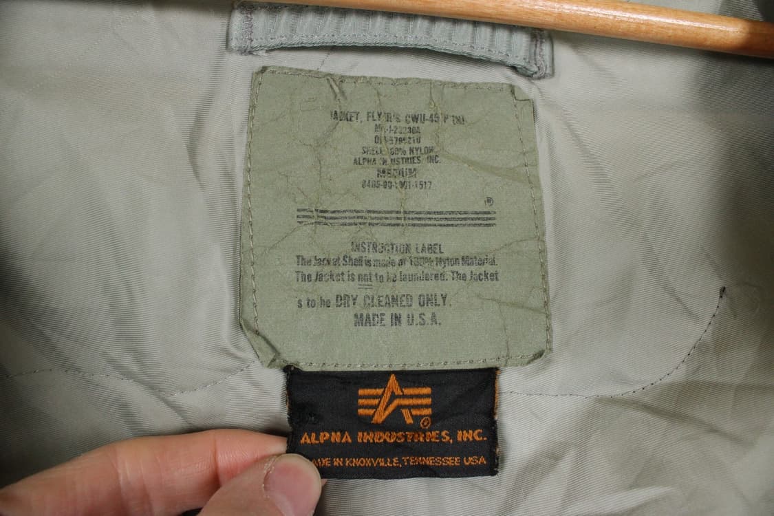 80s 알파 인더스트리 CWU-45/P 플라이트 자켓 상품이미지6