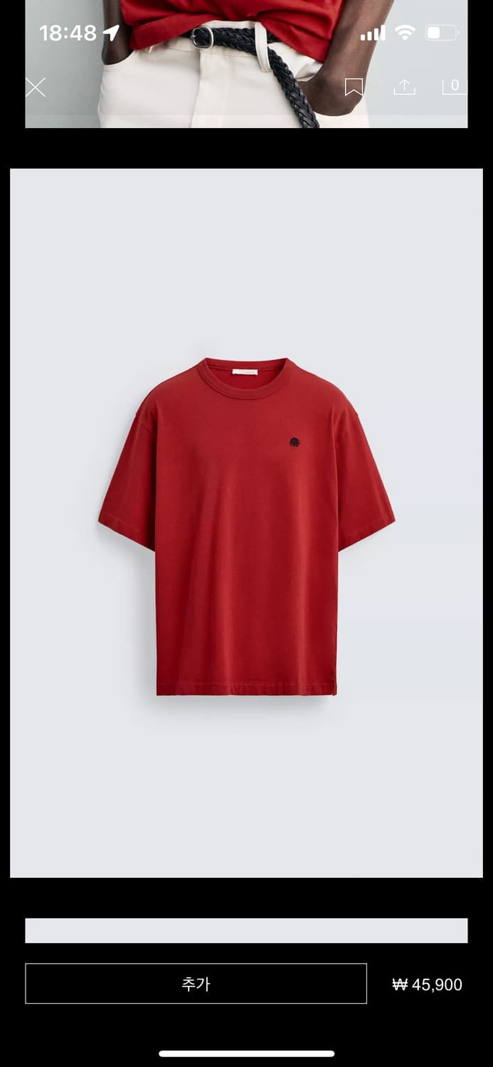 zara 콘트라스트 자수 티셔츠 상품이미지2