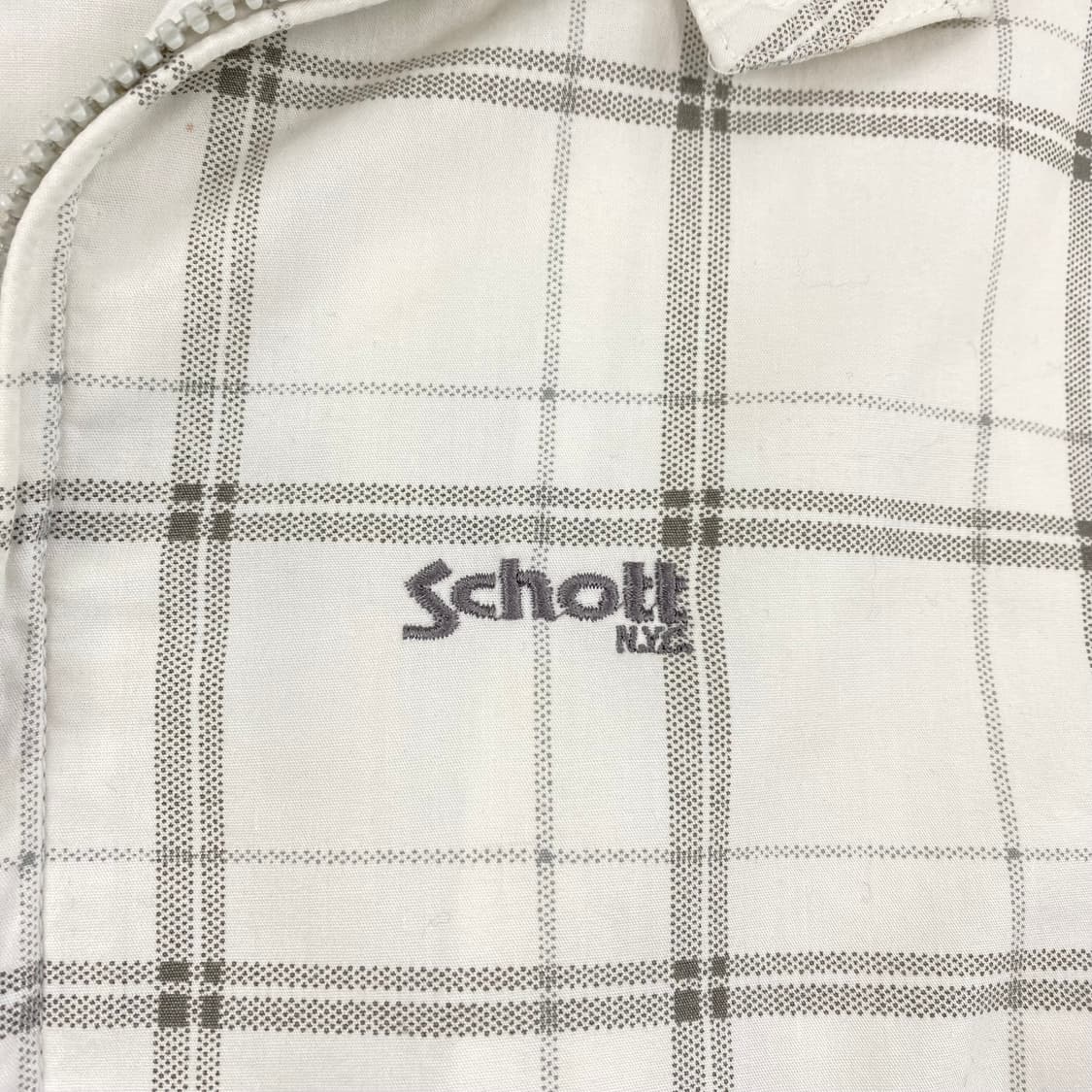 90s 쇼트 스몰 로고 체크 코튼 블루종 (100) 상품이미지3