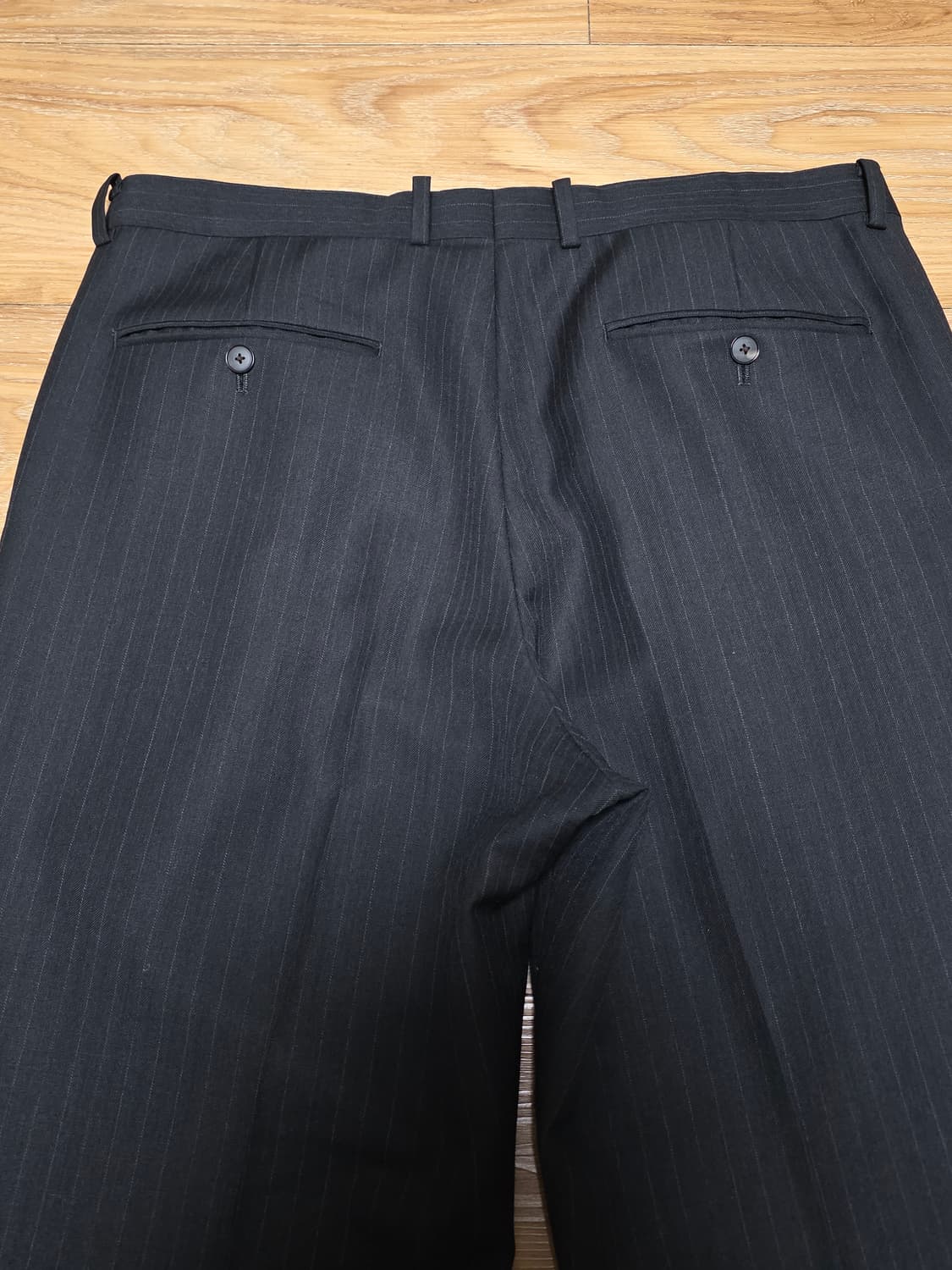 6size택포40만)25FW오라리 블루페이스울 투턱슬랙스 차콜스트라이프 상품이미지7