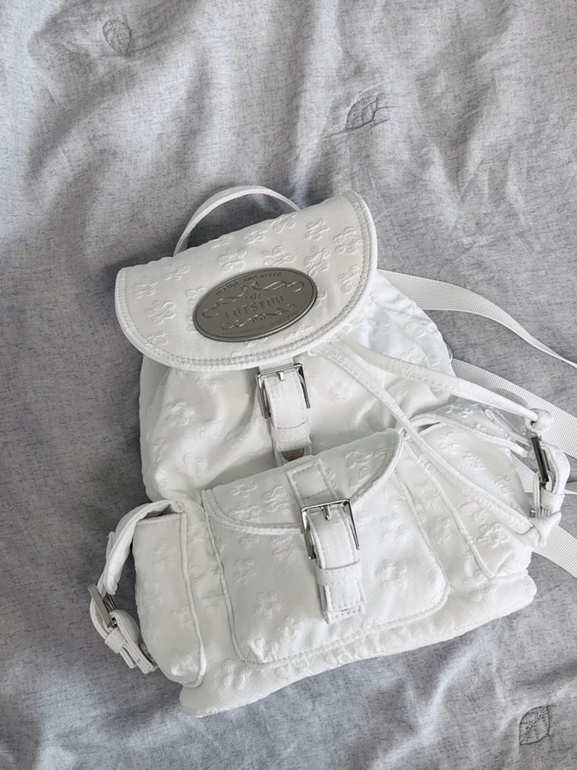 lotsyou_Nostalgia chubby Backpack White 상품이미지1