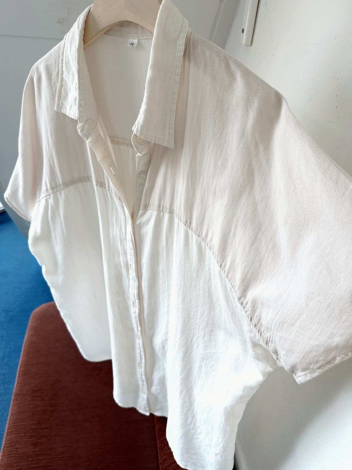 Natural cotton panel wide shirt 상품이미지1