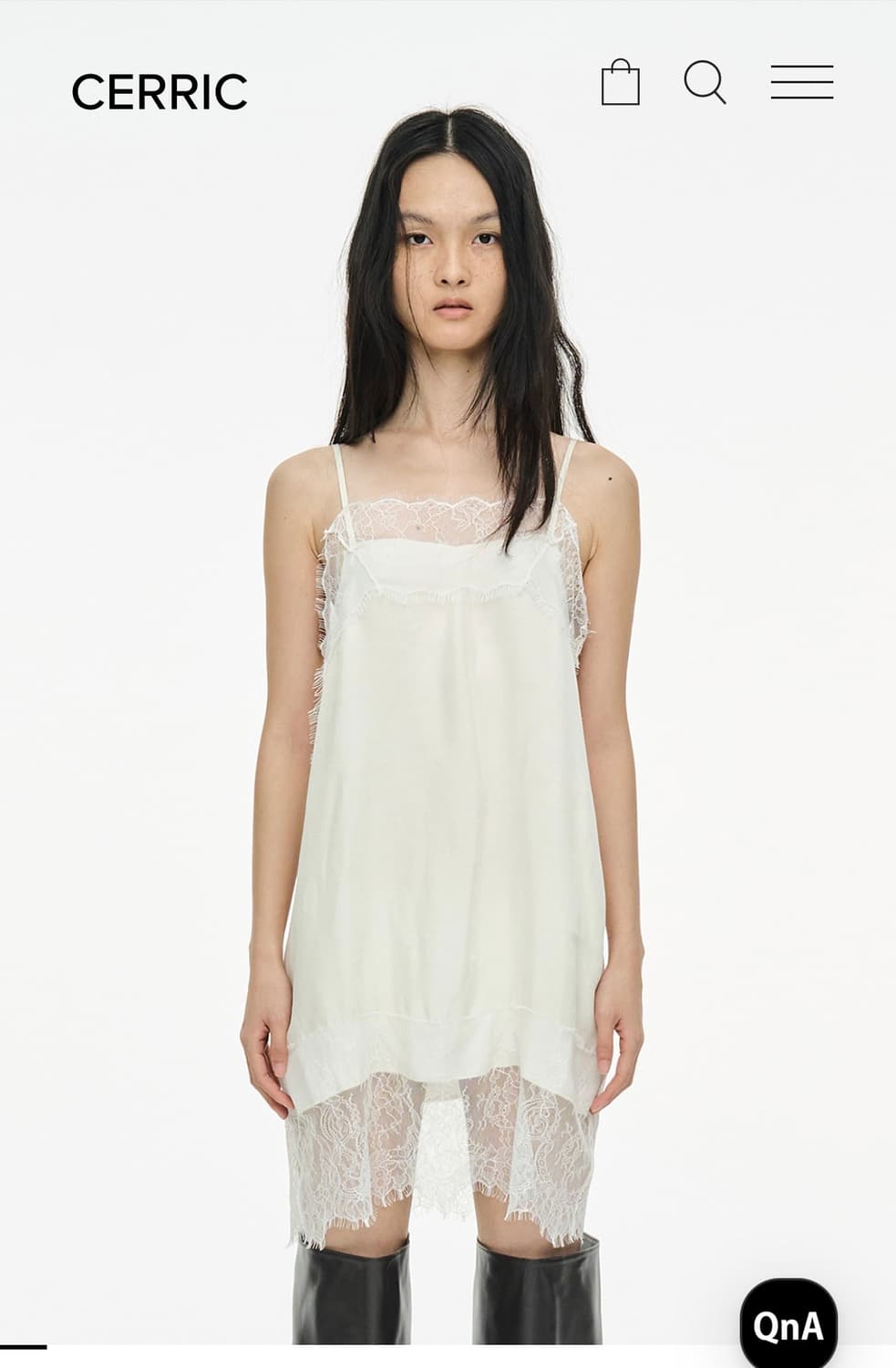 cerric 세릭 레이스 슬립 드레스 화이트 상품이미지1