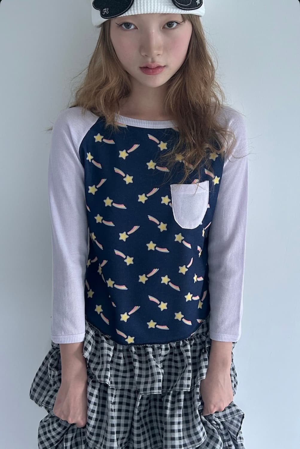 당일배송 샵페어리 스타 와플 롱 슬리브 상품이미지2