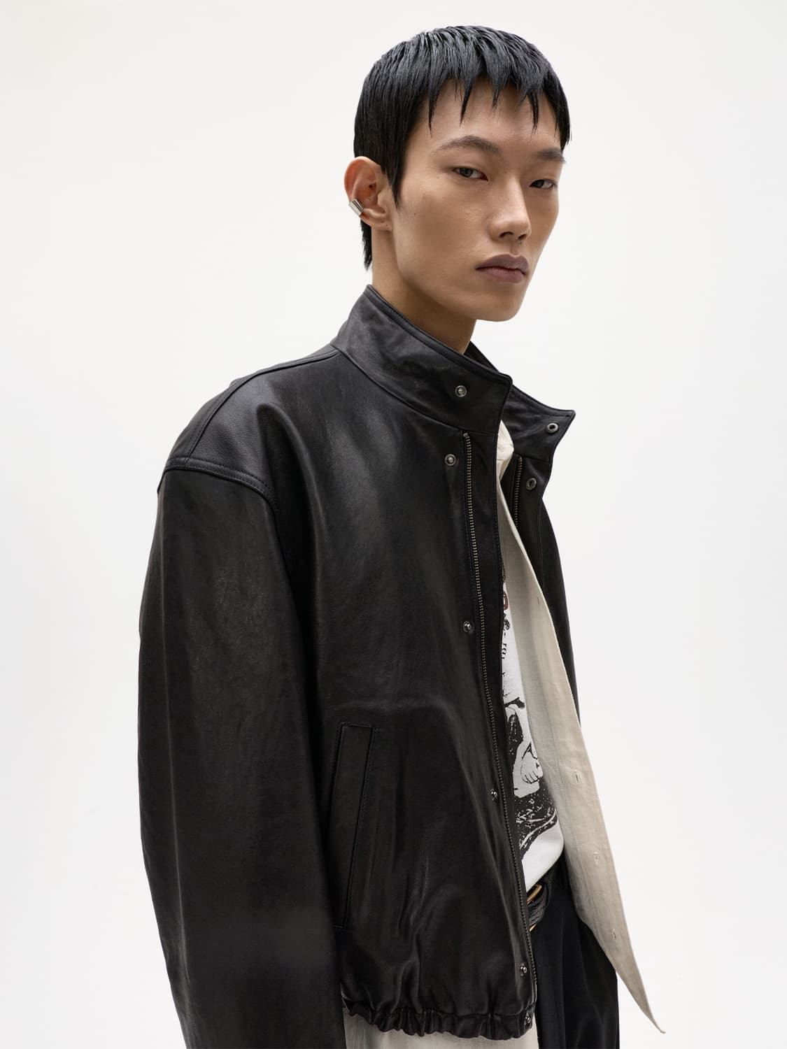 엘무드 - 모나크 레더 블루종 가죽 자켓  상품이미지4