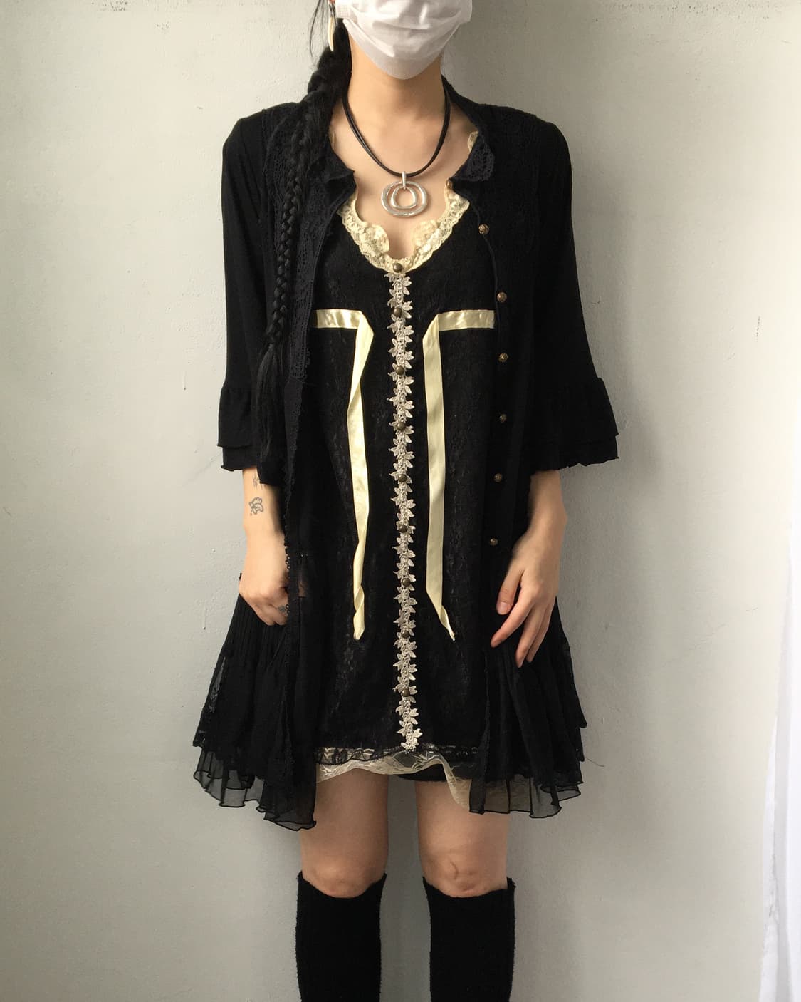 Lace trimming lace onepiece 상품이미지6