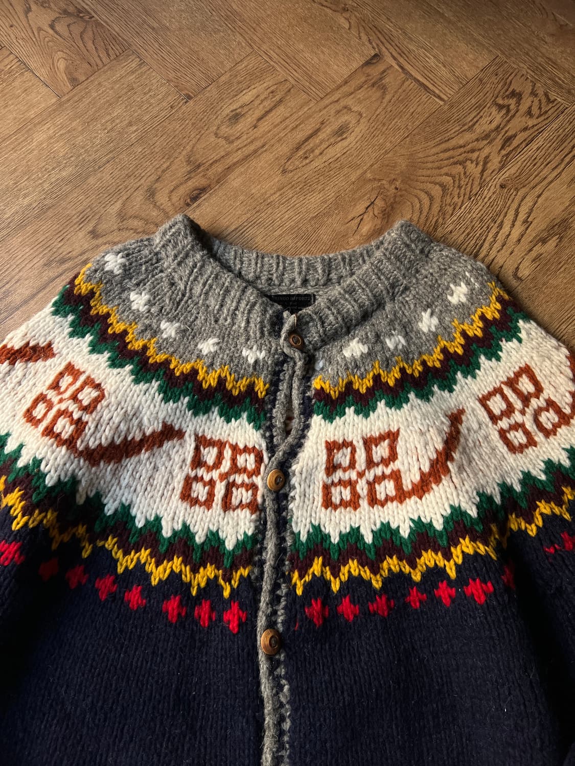 [L]90's 빈티지 핸드메이드 페어아일 에콰도르 스웨터 니트 상품이미지3