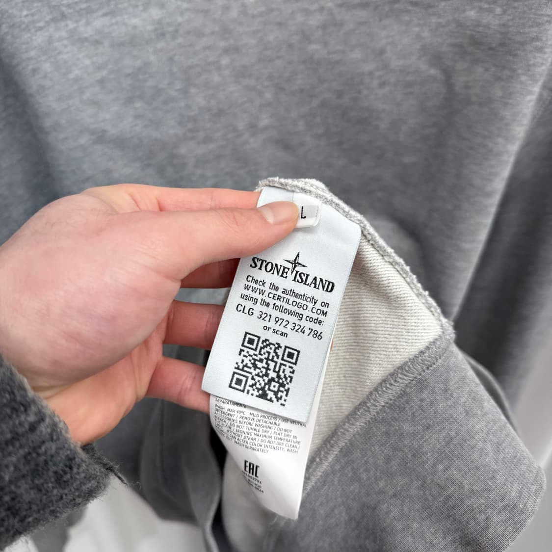 [L] 스톤아일랜드 맨투맨 그레이 상품이미지4