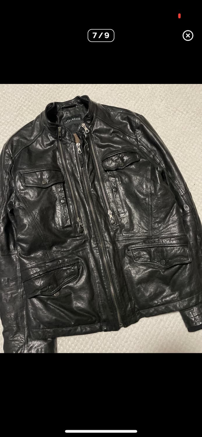 Intermezzo 인터메조 웨스턴 무드 램스킨 양가죽 절개 봄버 레더 상품이미지7