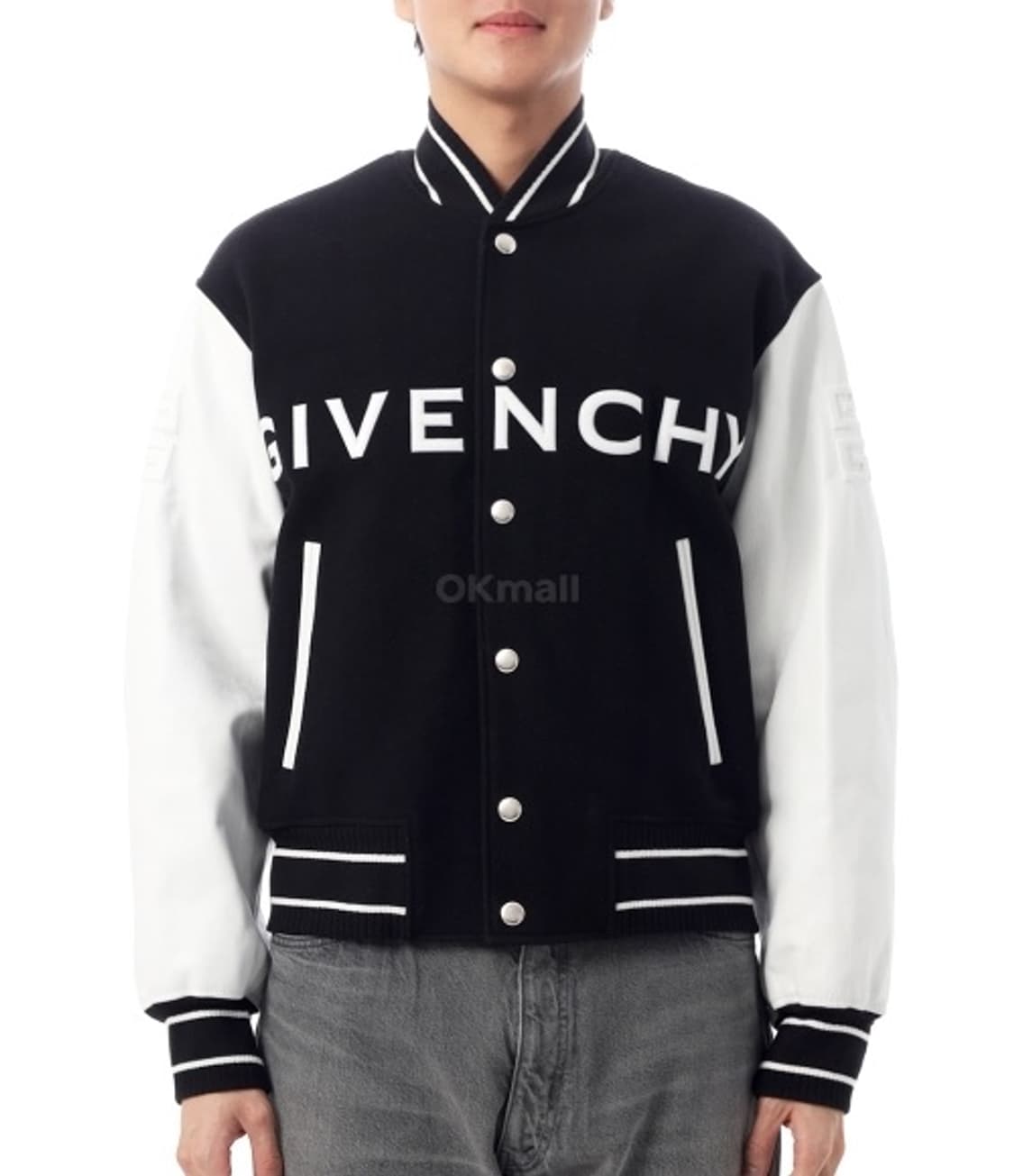 (A+/48) / 지방시 컬리지 바시티 자켓 블랙 화이트 상품이미지9