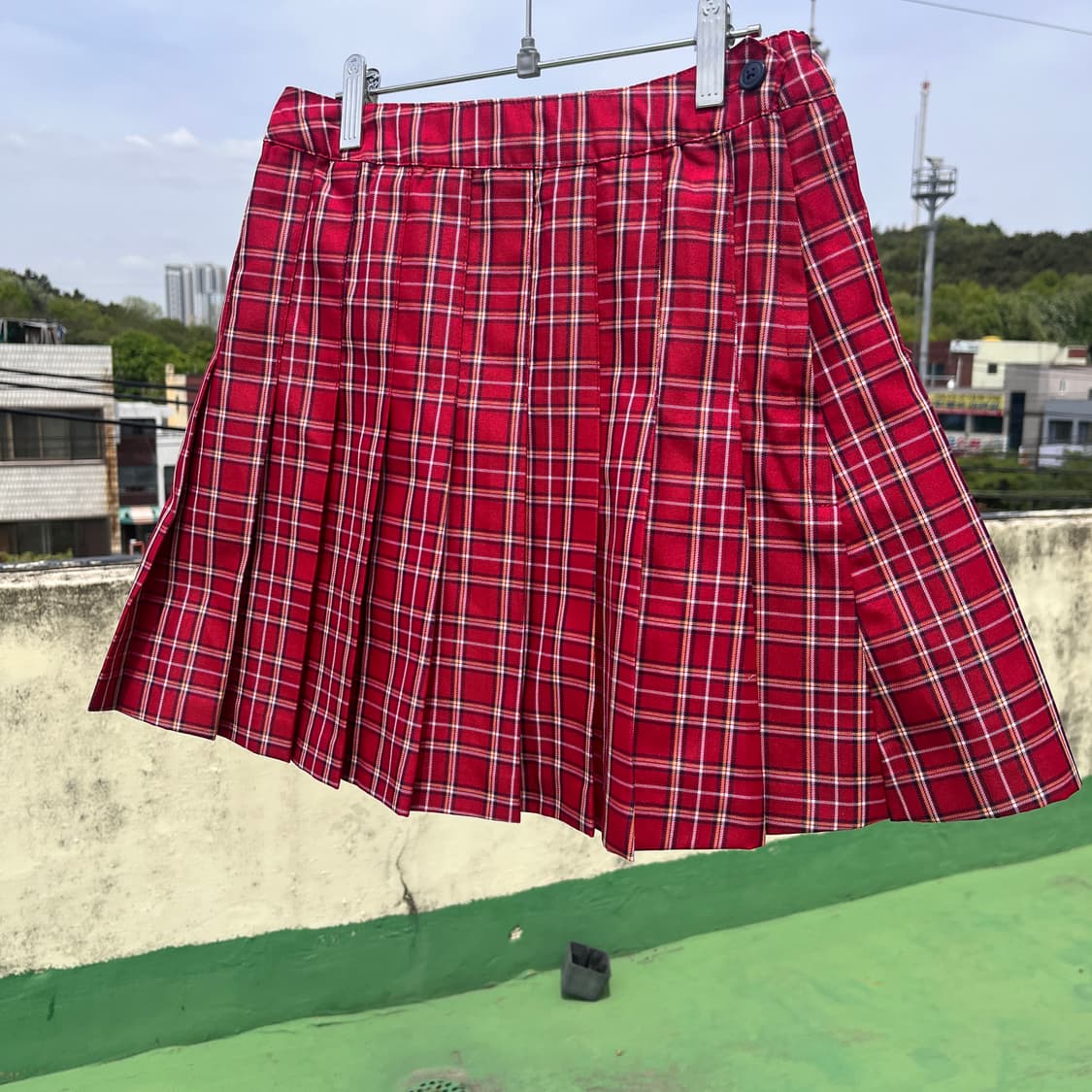 BROWNY Red Tartan Check Pleated Skirt 상품이미지3