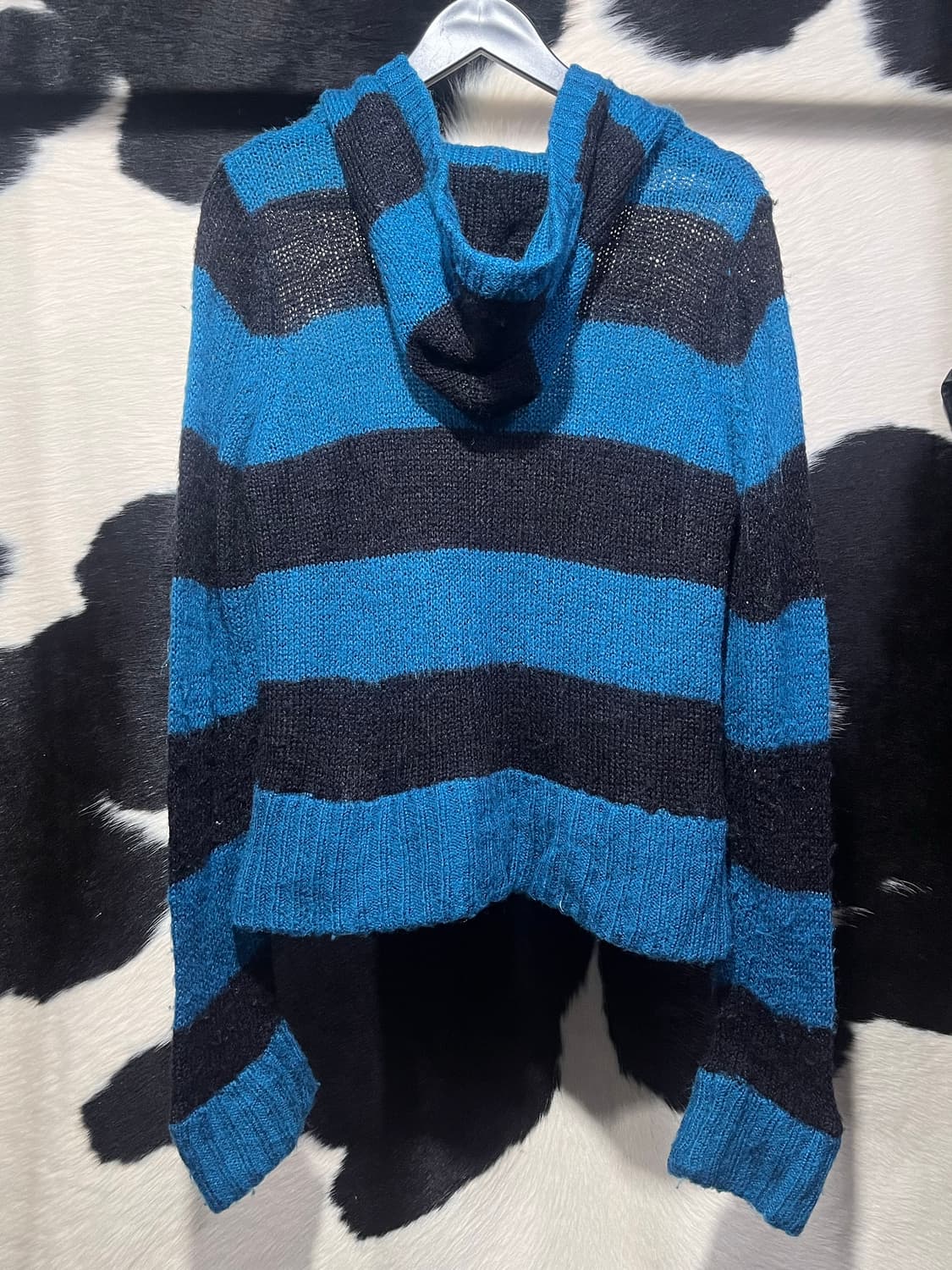 스트라이프 니트 후드 가디건 상품이미지6