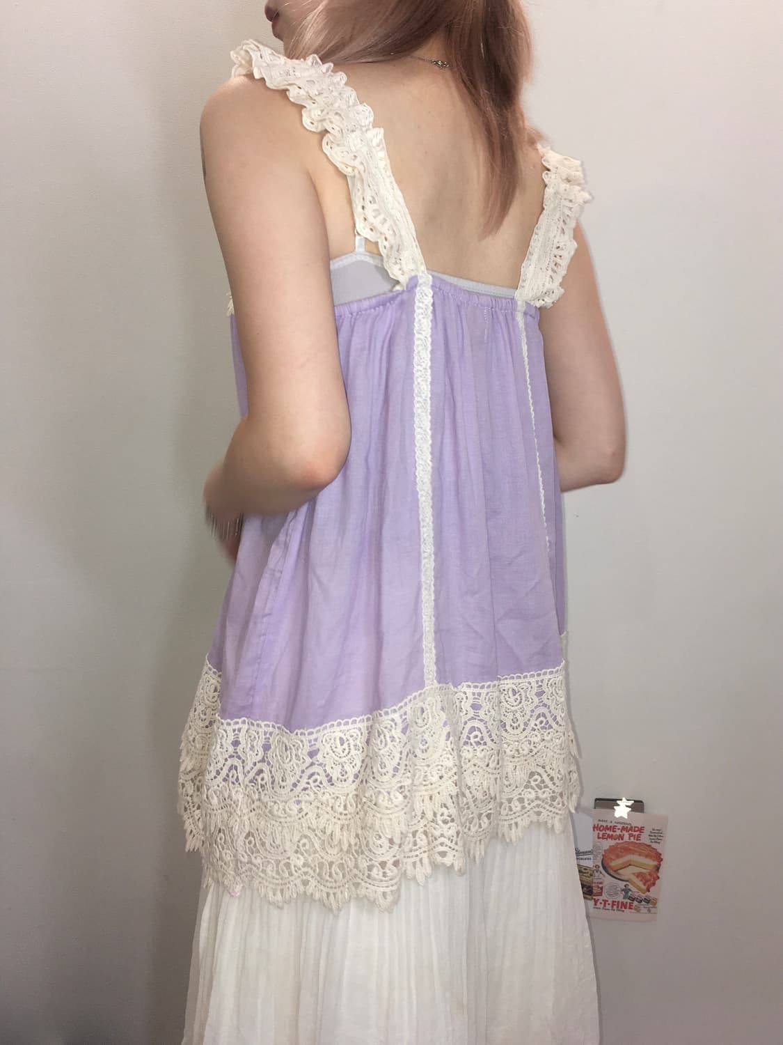jpn vintage palepurple lace sleeveless 상품이미지3