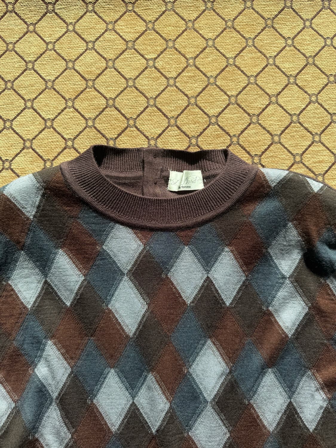 브라운 아가일 패턴 니트 상품이미지1