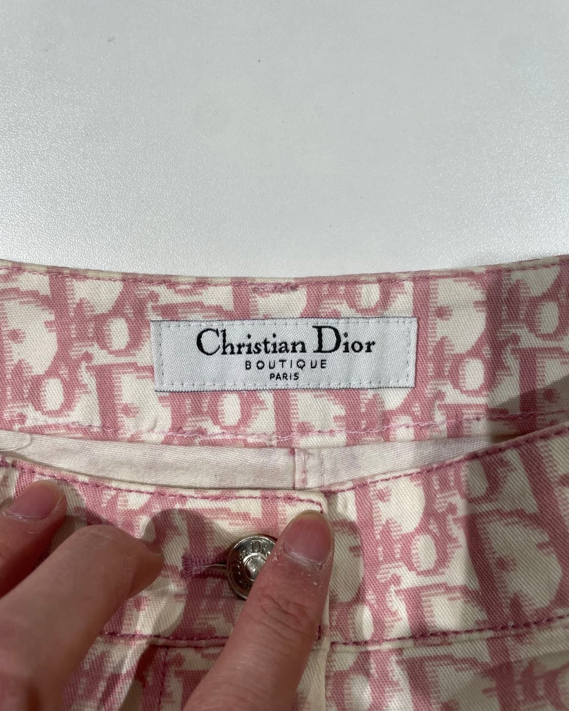 크리스찬 디올 핑크 오블리크 큐빅 넘버링 미디스커트 상품이미지7