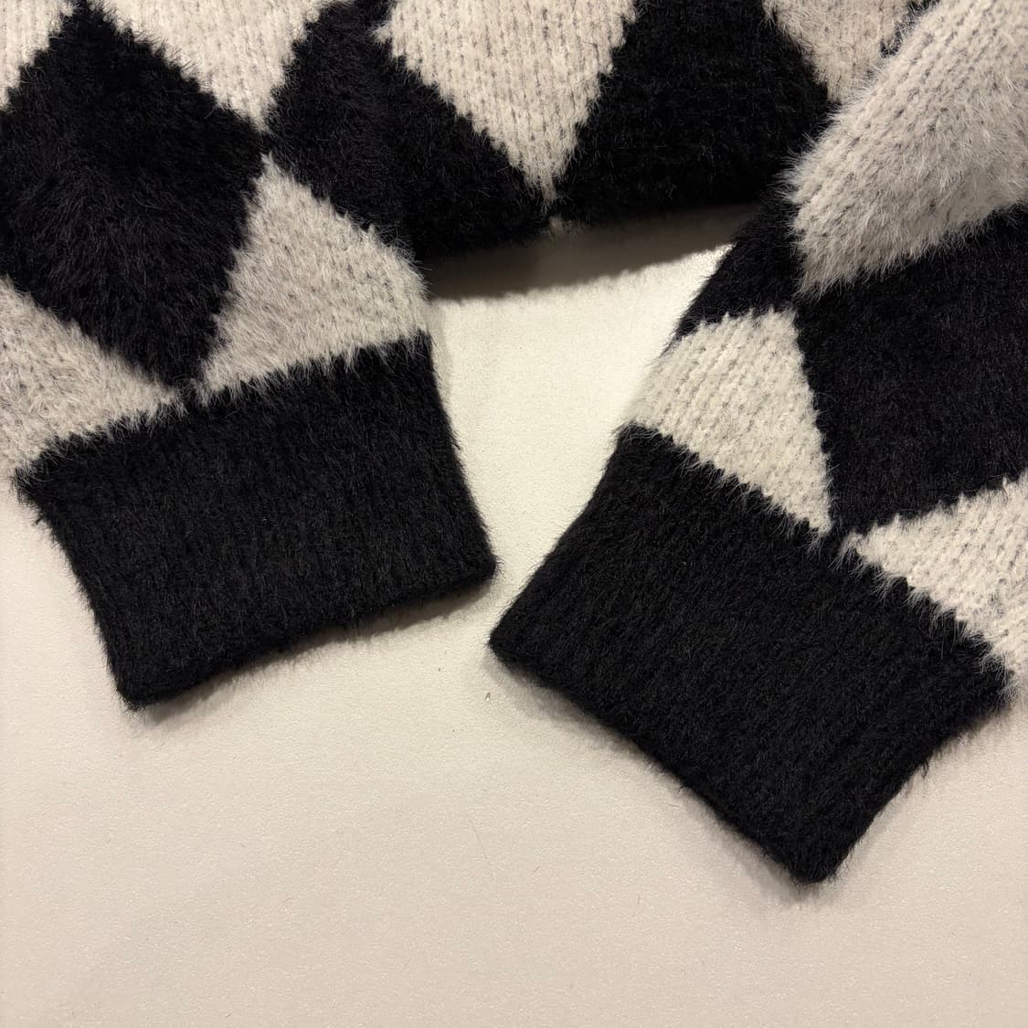 [M] Gola 골라 아가일 패턴 니트 블랙/화이트 B331 상품이미지7