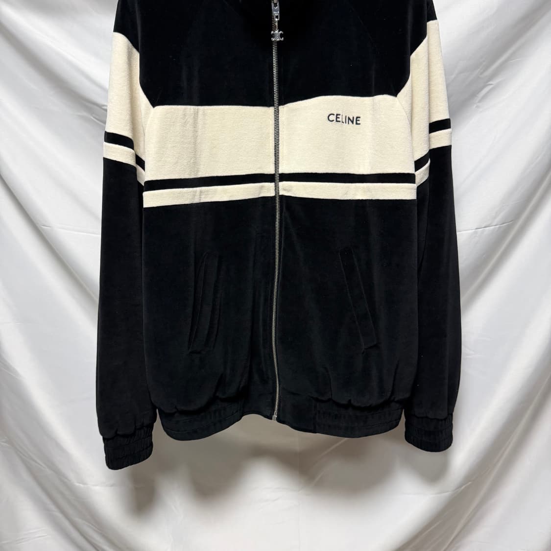 [2XL/새상품] 셀린느 로고 벨벳 트랙자켓 집업 상품이미지3