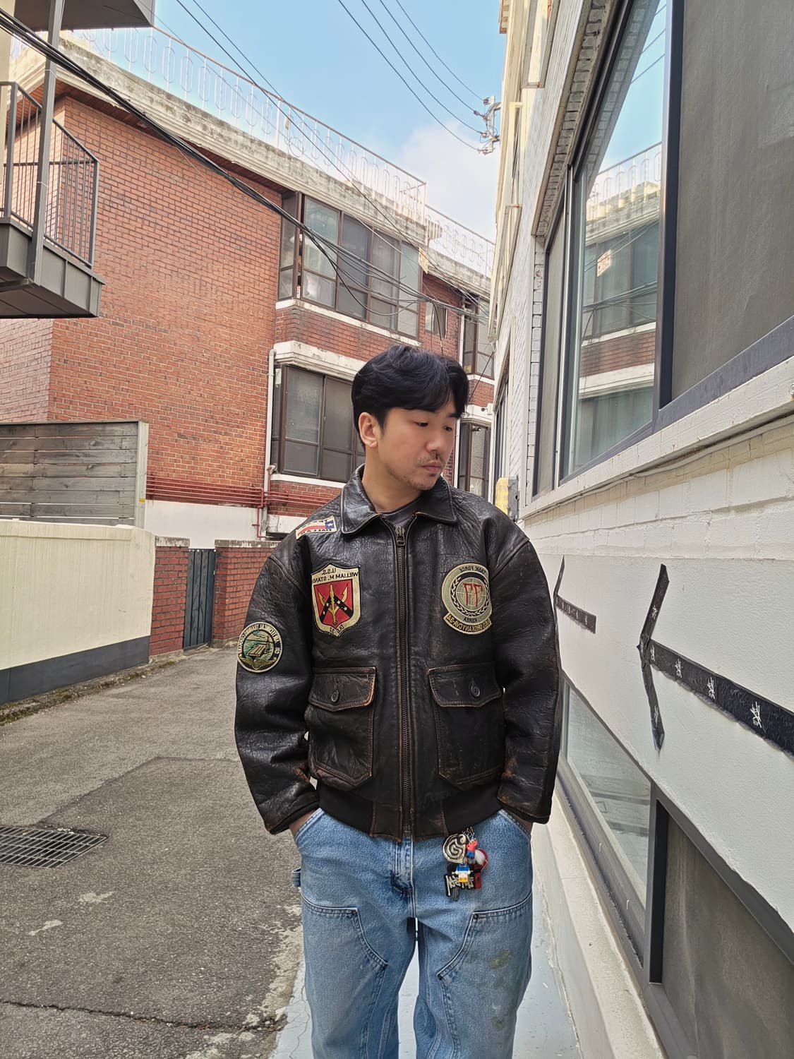 90's 빈티지 G-1 레더 자켓 상품이미지1