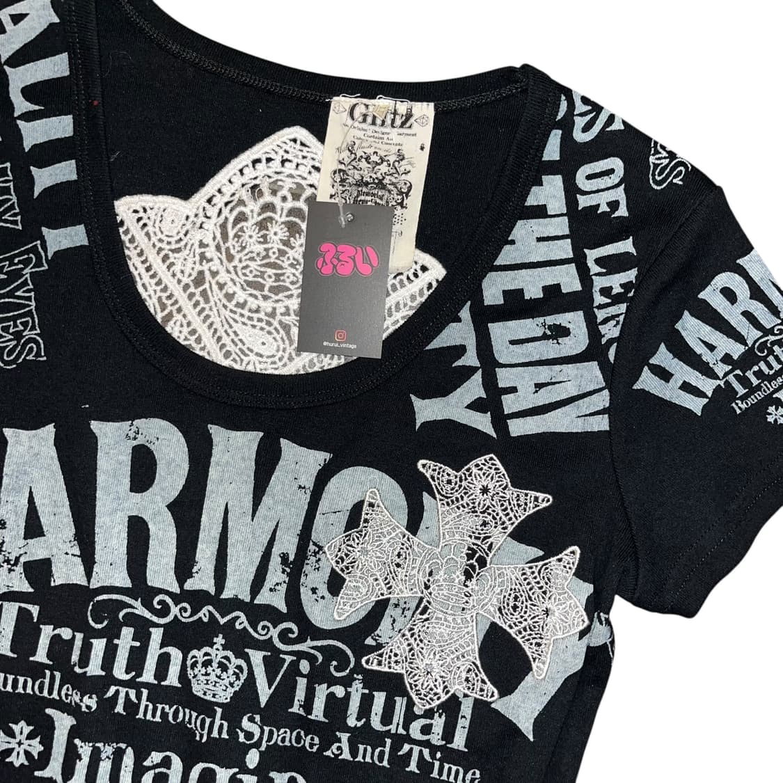 Glitz 글리츠 십자 크로쉐 반팔티 펑크y2k갸루 상품이미지5