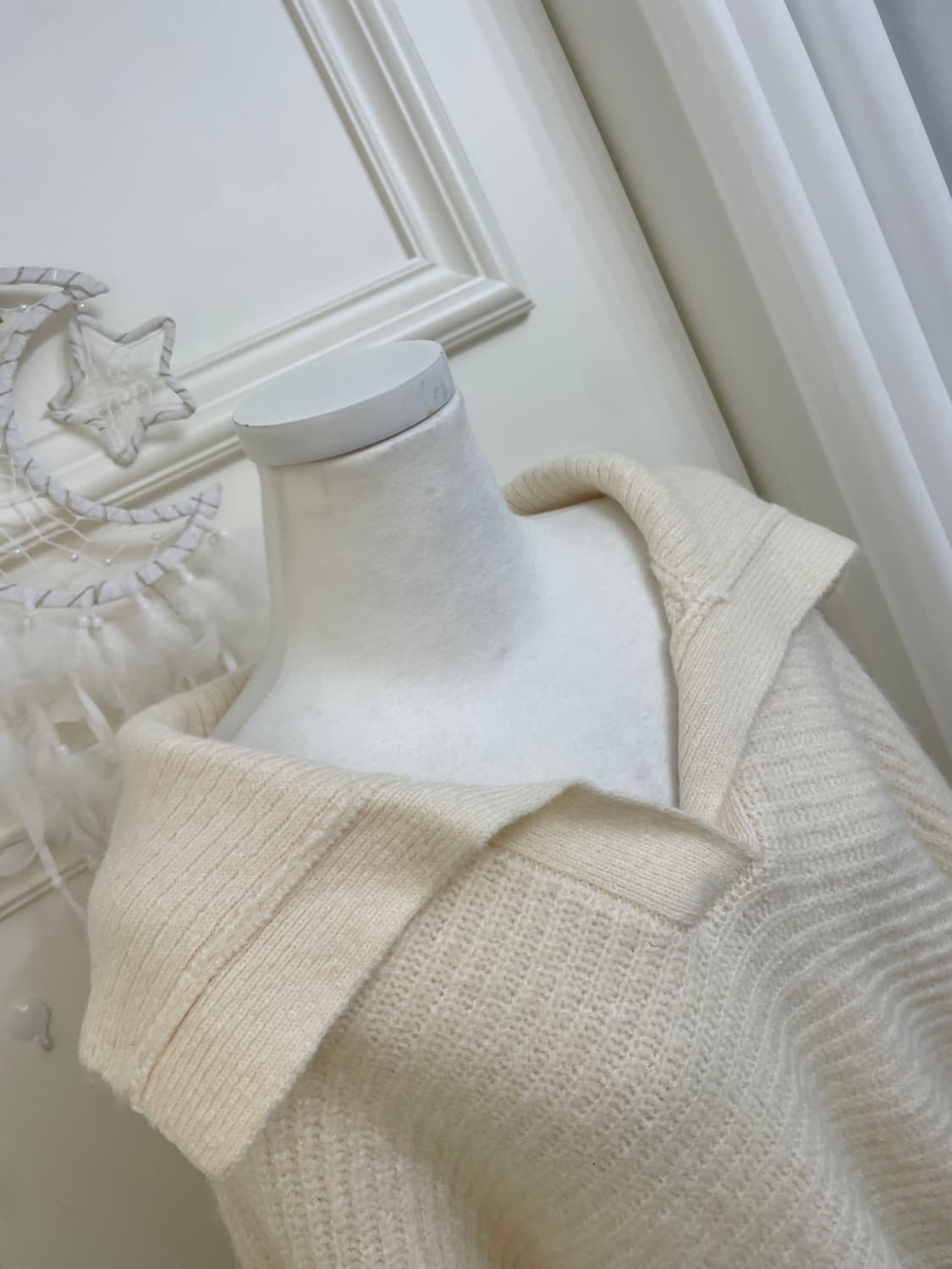 ivory collar crop sweater top(size-F) 상품이미지7